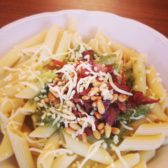 Signature dish van Olga: Pasta pesto