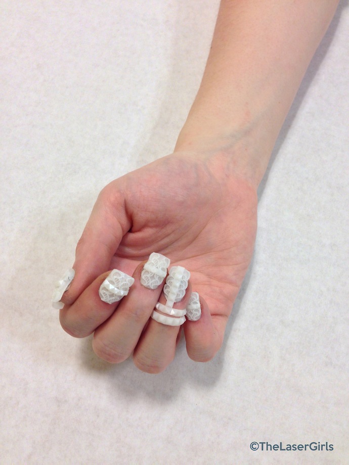 the laser girls 3d printed nails white