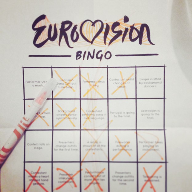 Free printable: Eurovision Second Semi-Final 2014 Bingo!