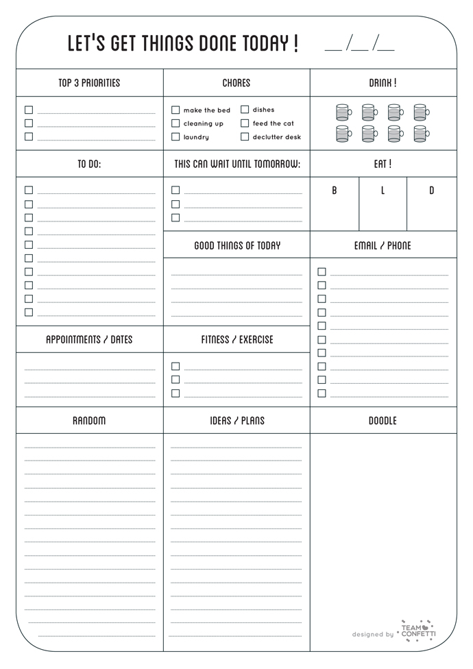 Wissen groet Zuidoost Free printable: To do list | Team Confetti