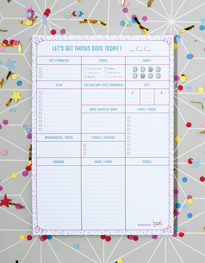 team confetti daily planner 3