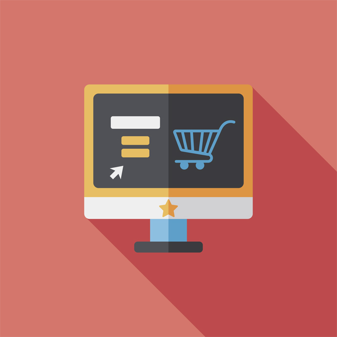 online shopping flat icon with long shadow,eps10