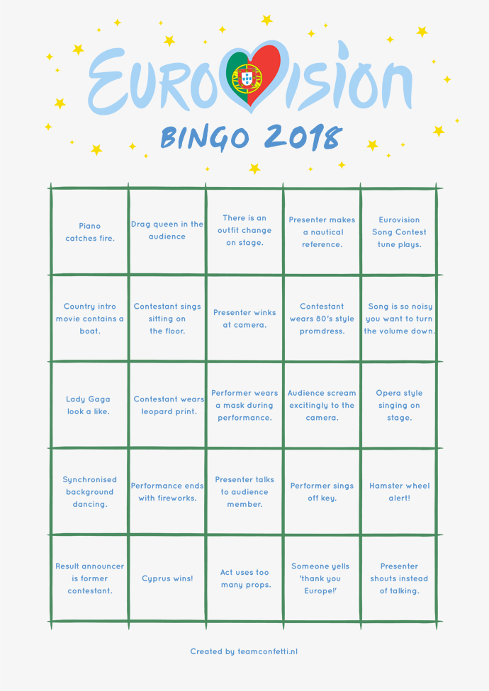 eurovision bingo final bingo 2018-1