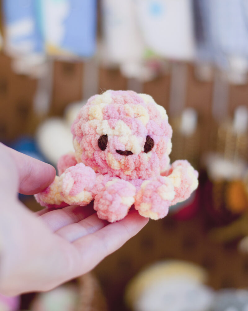 knuffel octopus - roze