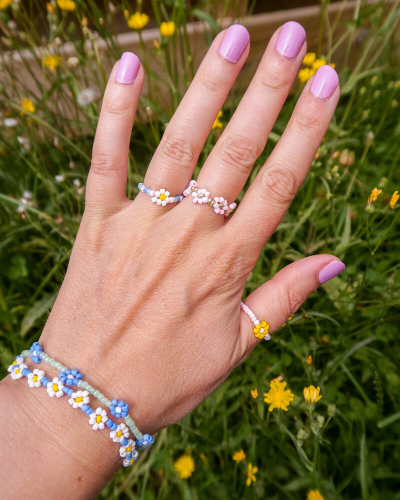 daisy bracelet - sky blue & green - Afbeelding 3
